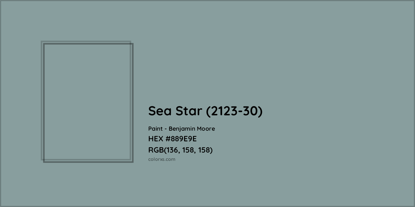 HEX #889E9E Sea Star (2123-30) Paint Benjamin Moore - Color Code