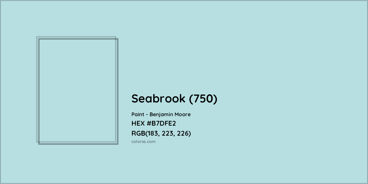 HEX #B7DFE2 Seabrook (750) Paint Benjamin Moore - Color Code