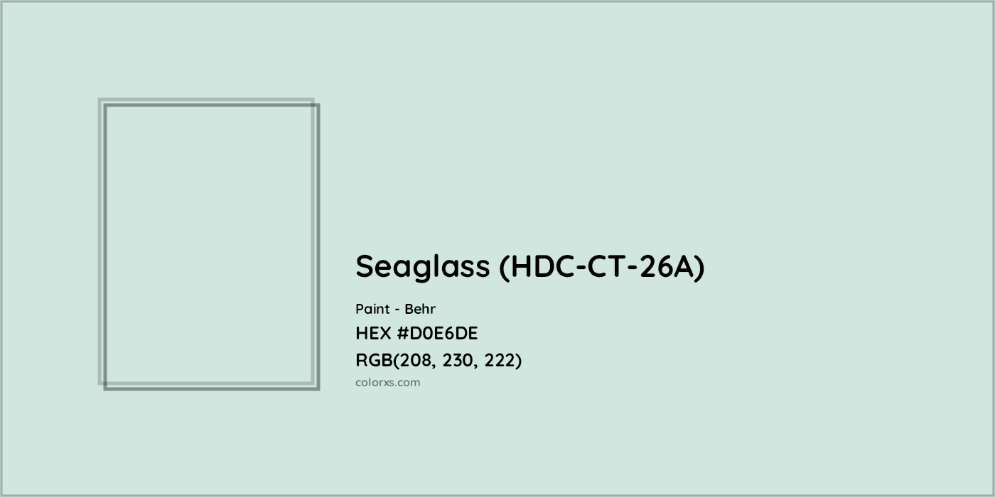 HEX #D0E6DE Seaglass (HDC-CT-26A) Paint Behr - Color Code