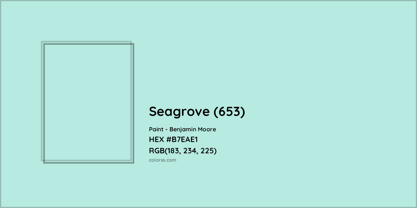 HEX #B7EAE1 Seagrove (653) Paint Benjamin Moore - Color Code