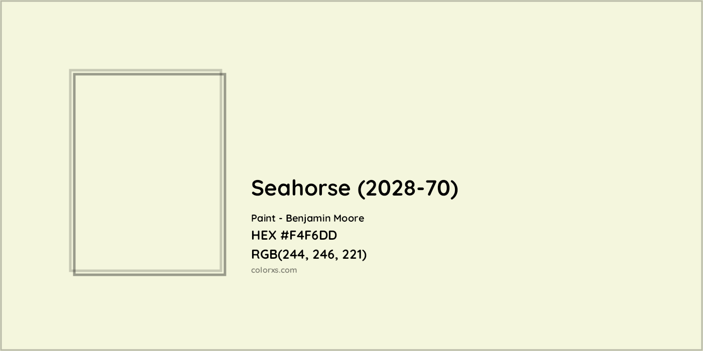HEX #F4F6DD Seahorse (2028-70) Paint Benjamin Moore - Color Code
