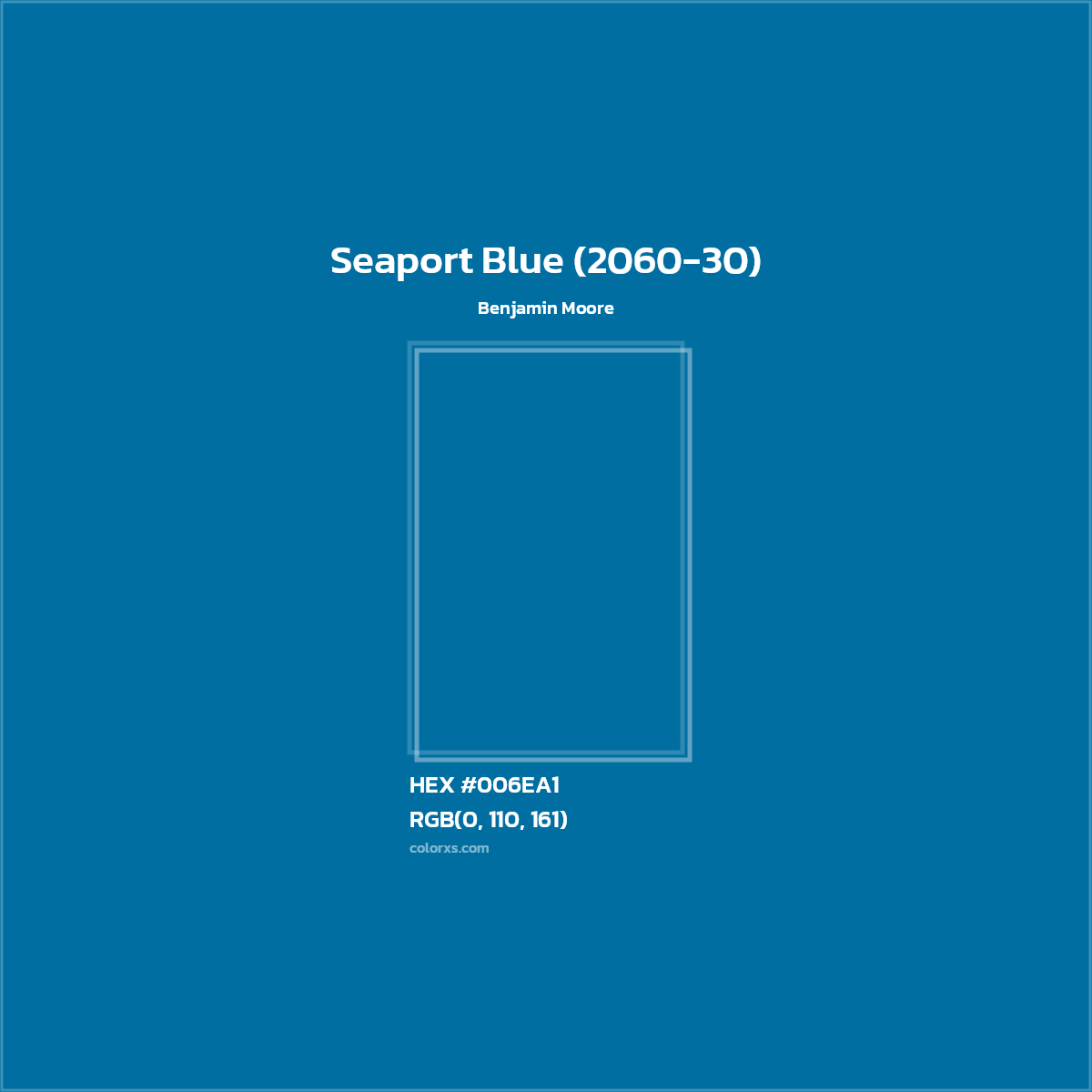 HEX #006EA1 Seaport Blue (2060-30) Paint Benjamin Moore - Color Code