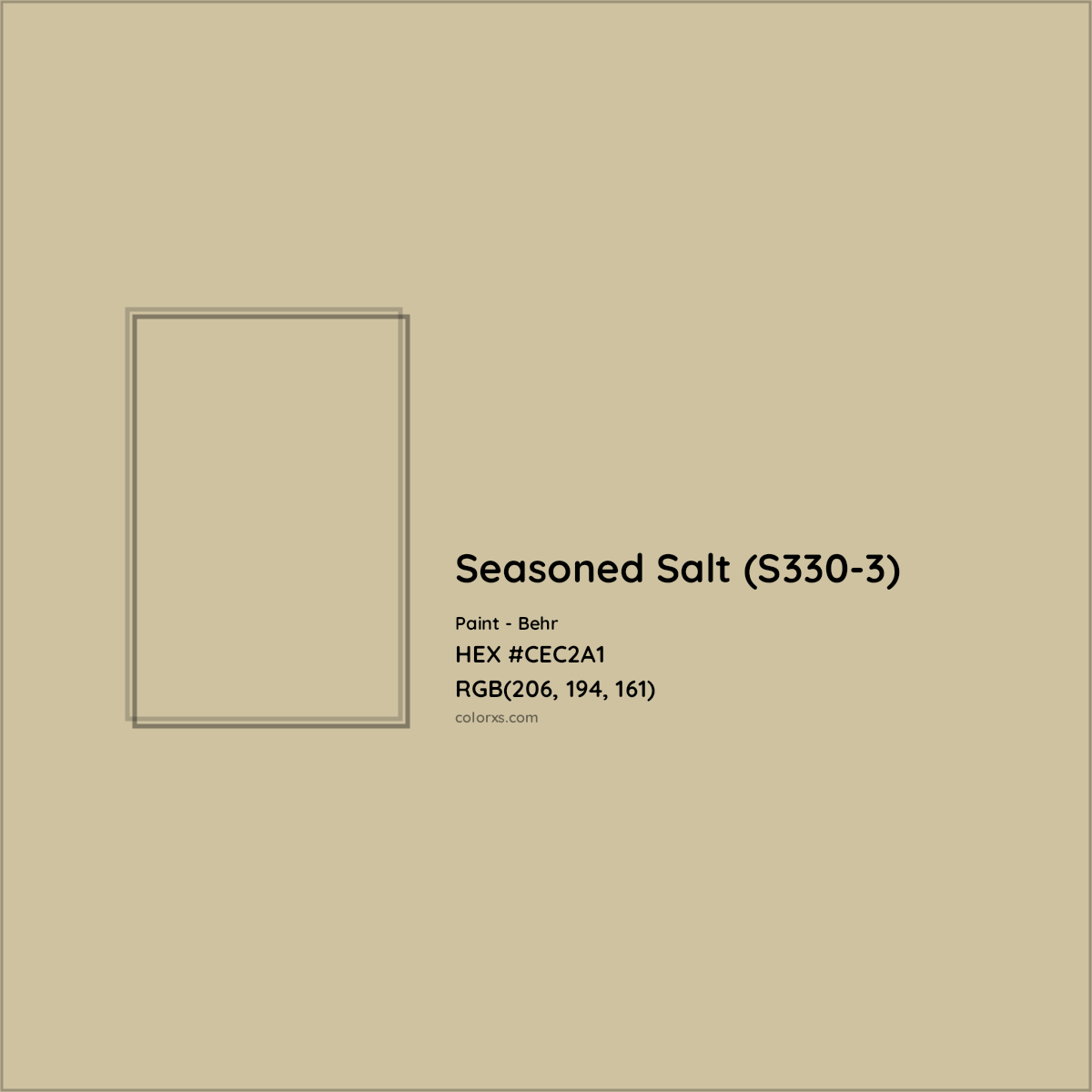 HEX #CEC2A1 Seasoned Salt (S330-3) Paint Behr - Color Code