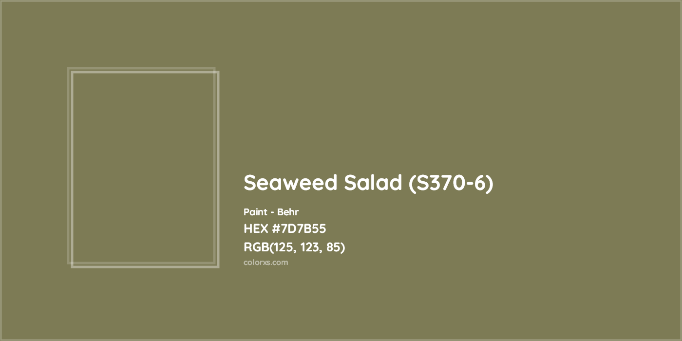 HEX #7D7B55 Seaweed Salad (S370-6) Paint Behr - Color Code