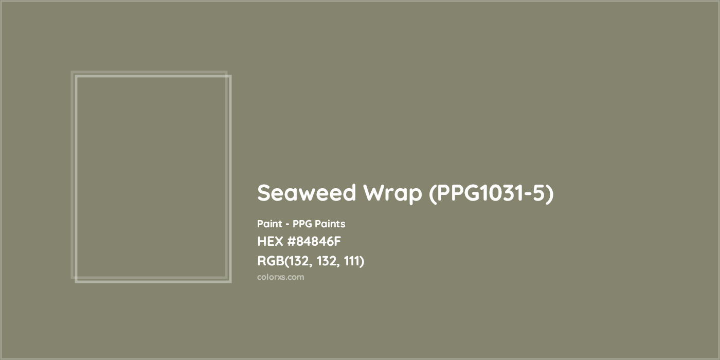 HEX #84846F Seaweed Wrap (PPG1031-5) Paint PPG Paints - Color Code
