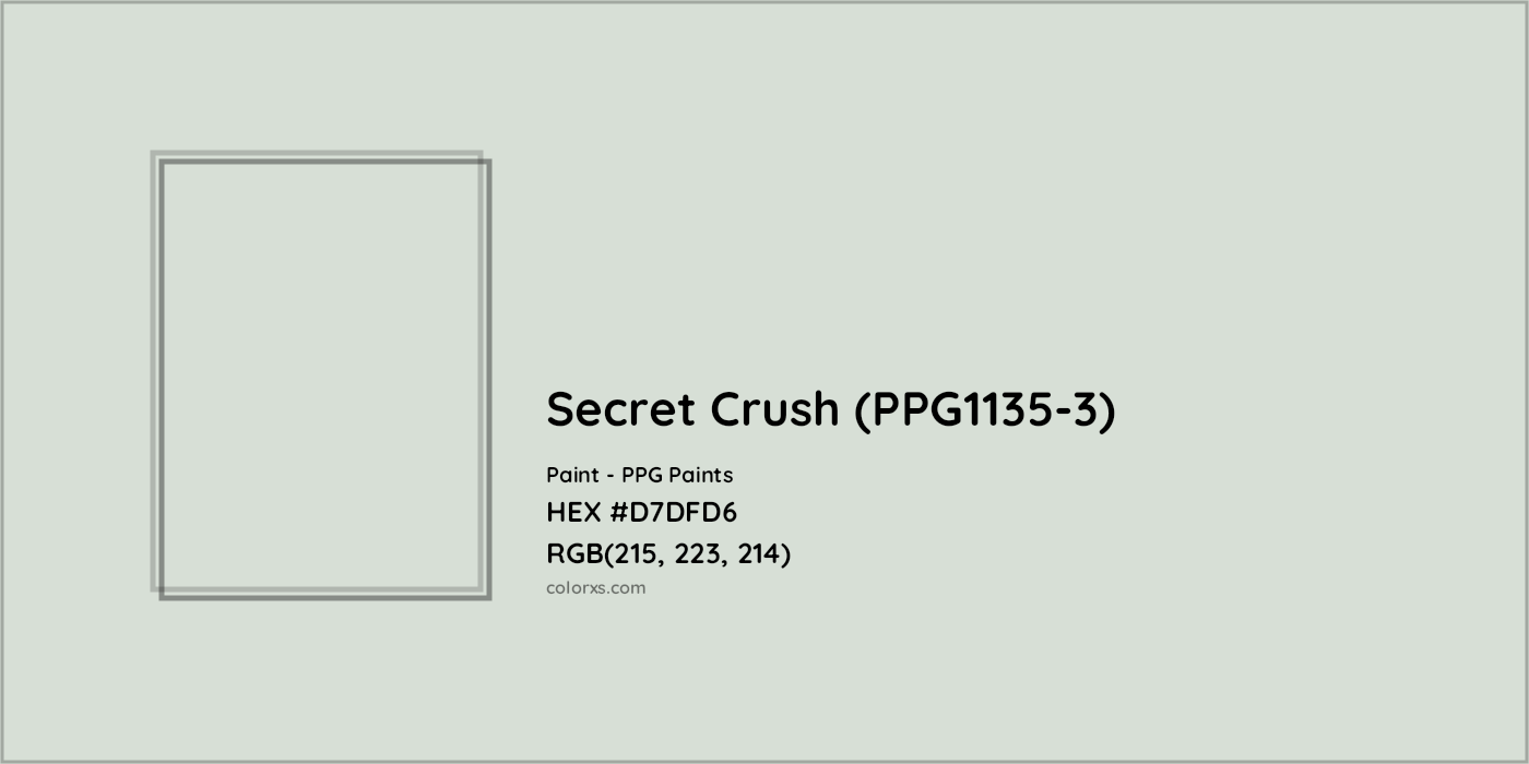 HEX #D7DFD6 Secret Crush (PPG1135-3) Paint PPG Paints - Color Code