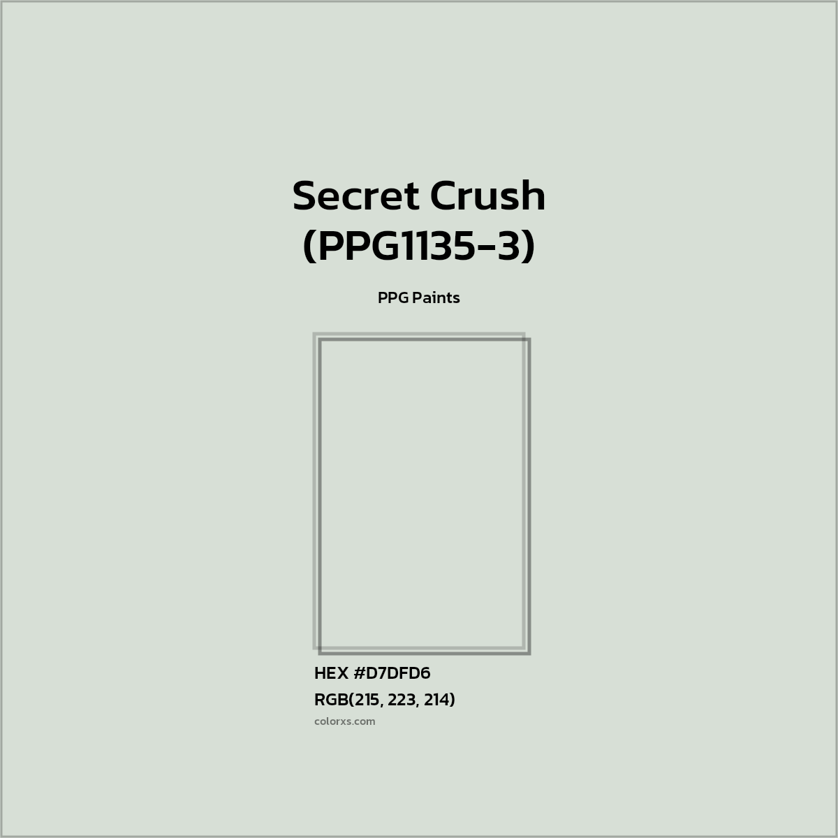 HEX #D7DFD6 Secret Crush (PPG1135-3) Paint PPG Paints - Color Code