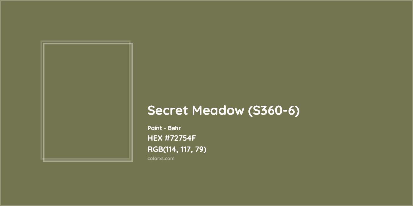HEX #72754F Secret Meadow (S360-6) Paint Behr - Color Code