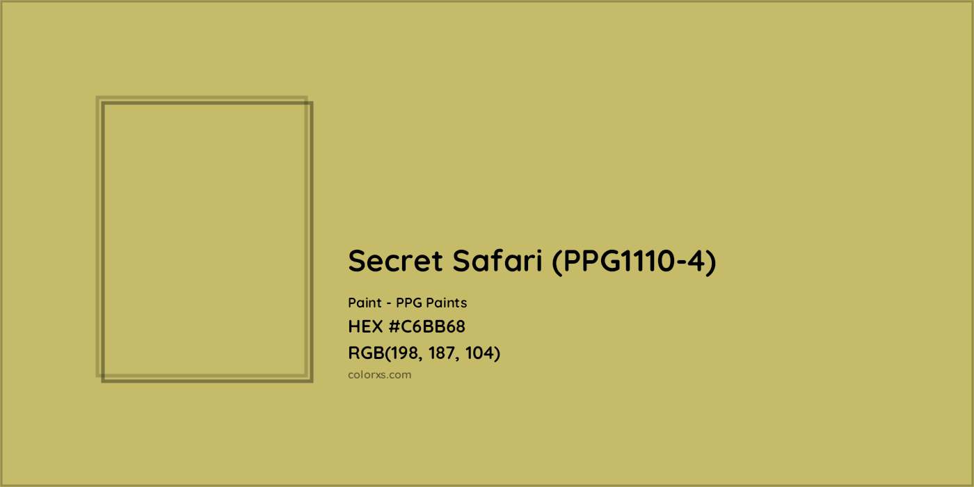 HEX #C6BB68 Secret Safari (PPG1110-4) Paint PPG Paints - Color Code