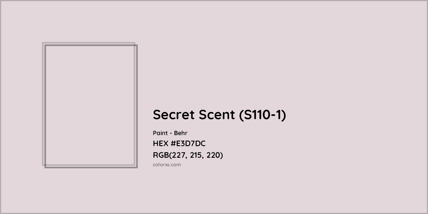 HEX #E3D7DC Secret Scent (S110-1) Paint Behr - Color Code
