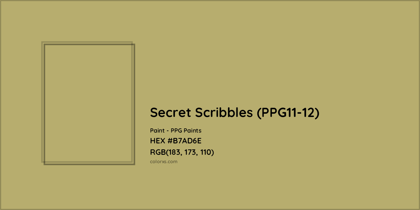 HEX #B7AD6E Secret Scribbles (PPG11-12) Paint PPG Paints - Color Code