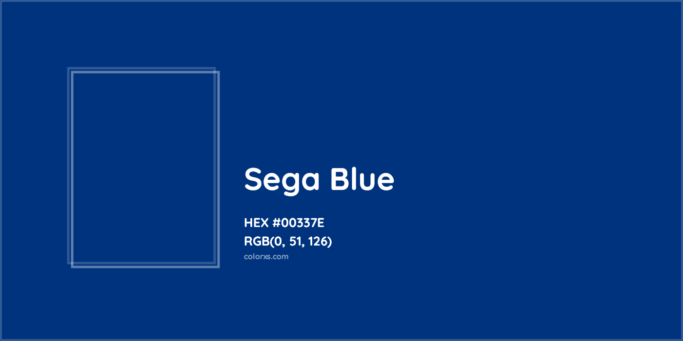 HEX #00337E Sega Blue Other Brand - Color Code