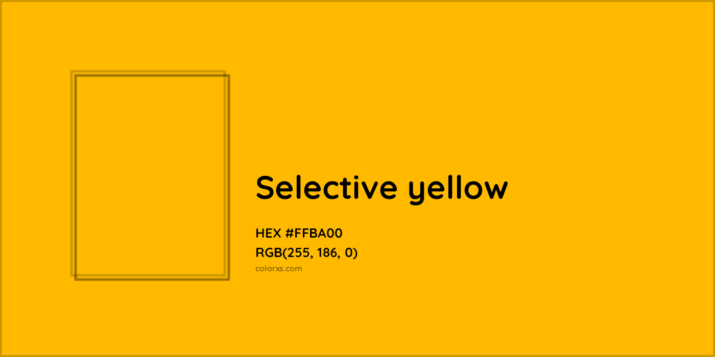 HEX #FFBA00 Selective yellow Color - Color Code