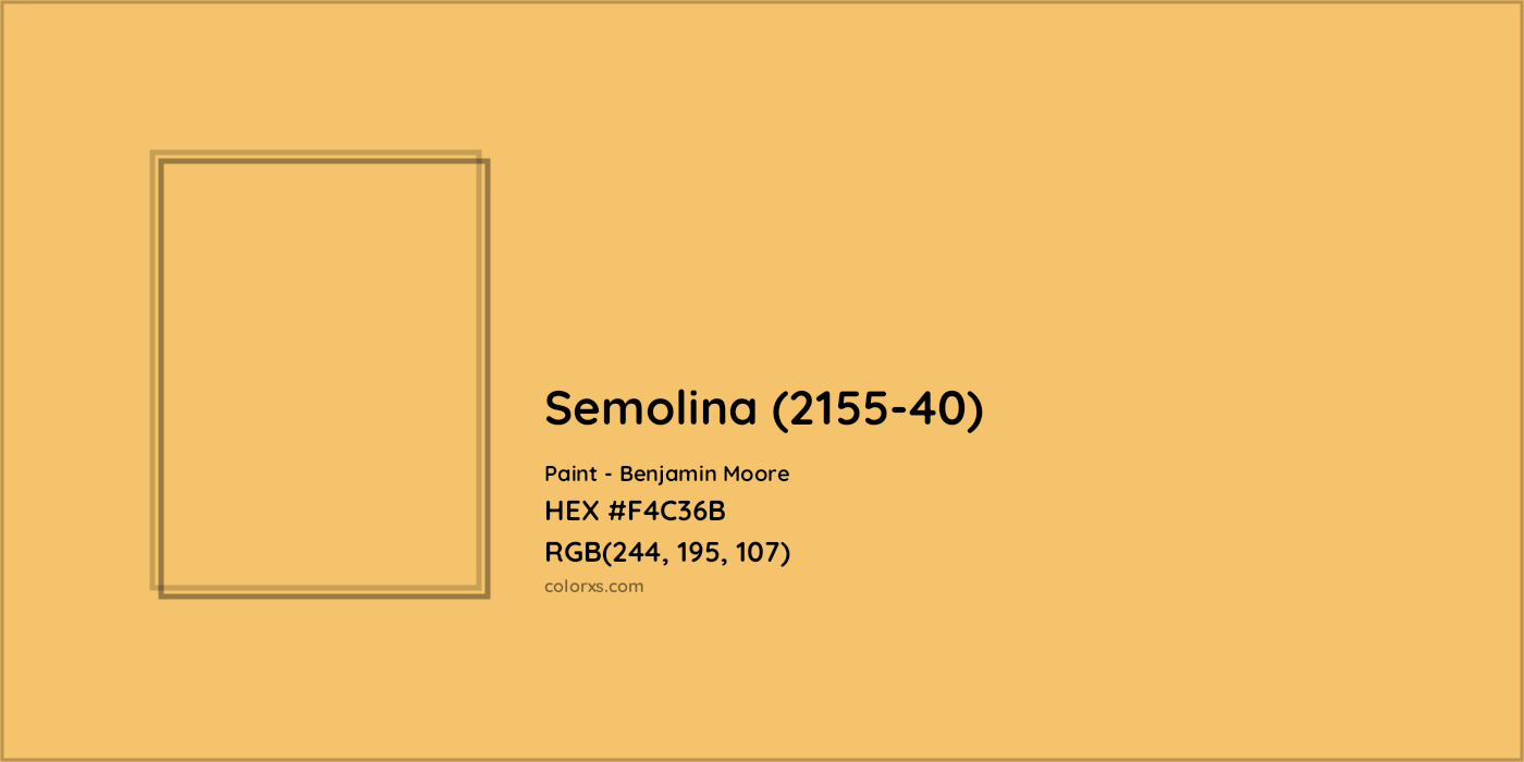HEX #F4C36B Semolina (2155-40) Paint Benjamin Moore - Color Code