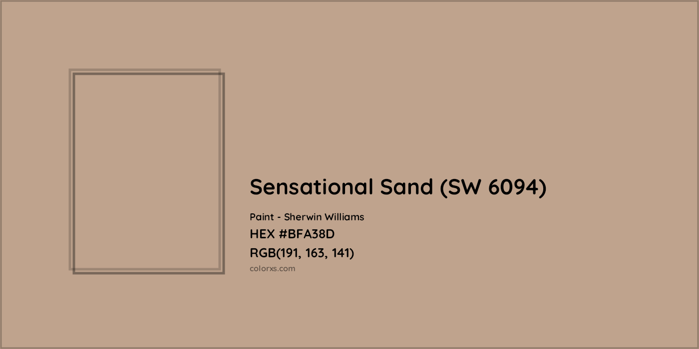 HEX #BFA38D Sensational Sand (SW 6094) Paint Sherwin Williams - Color Code