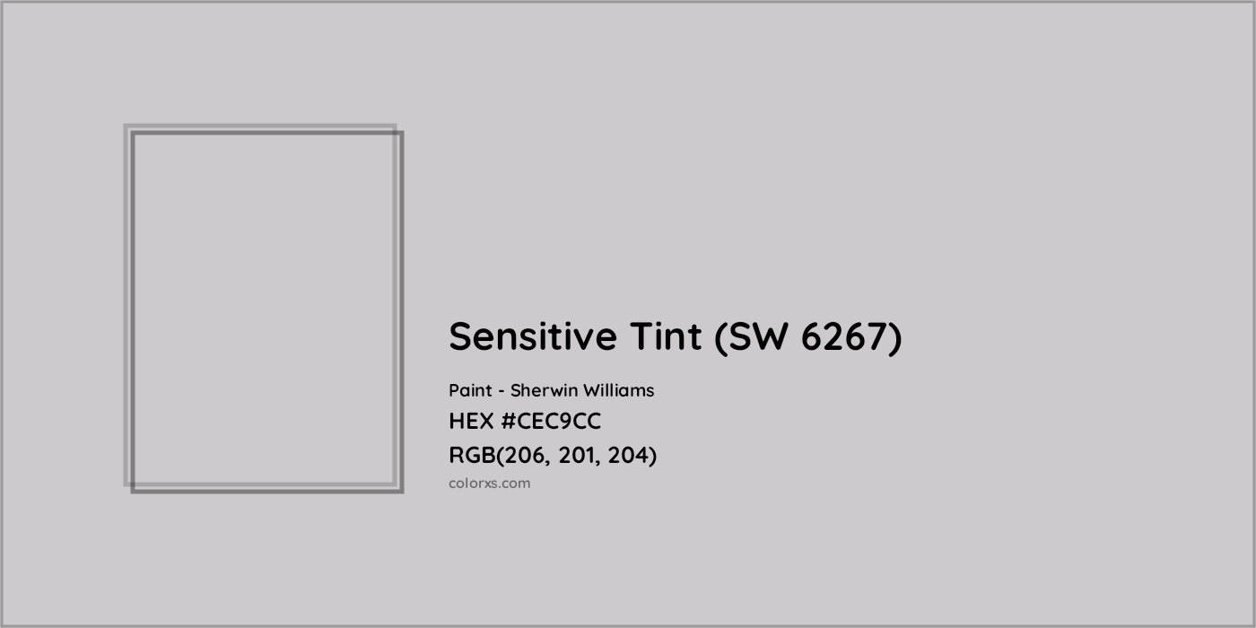 HEX #CEC9CC Sensitive Tint (SW 6267) Paint Sherwin Williams - Color Code