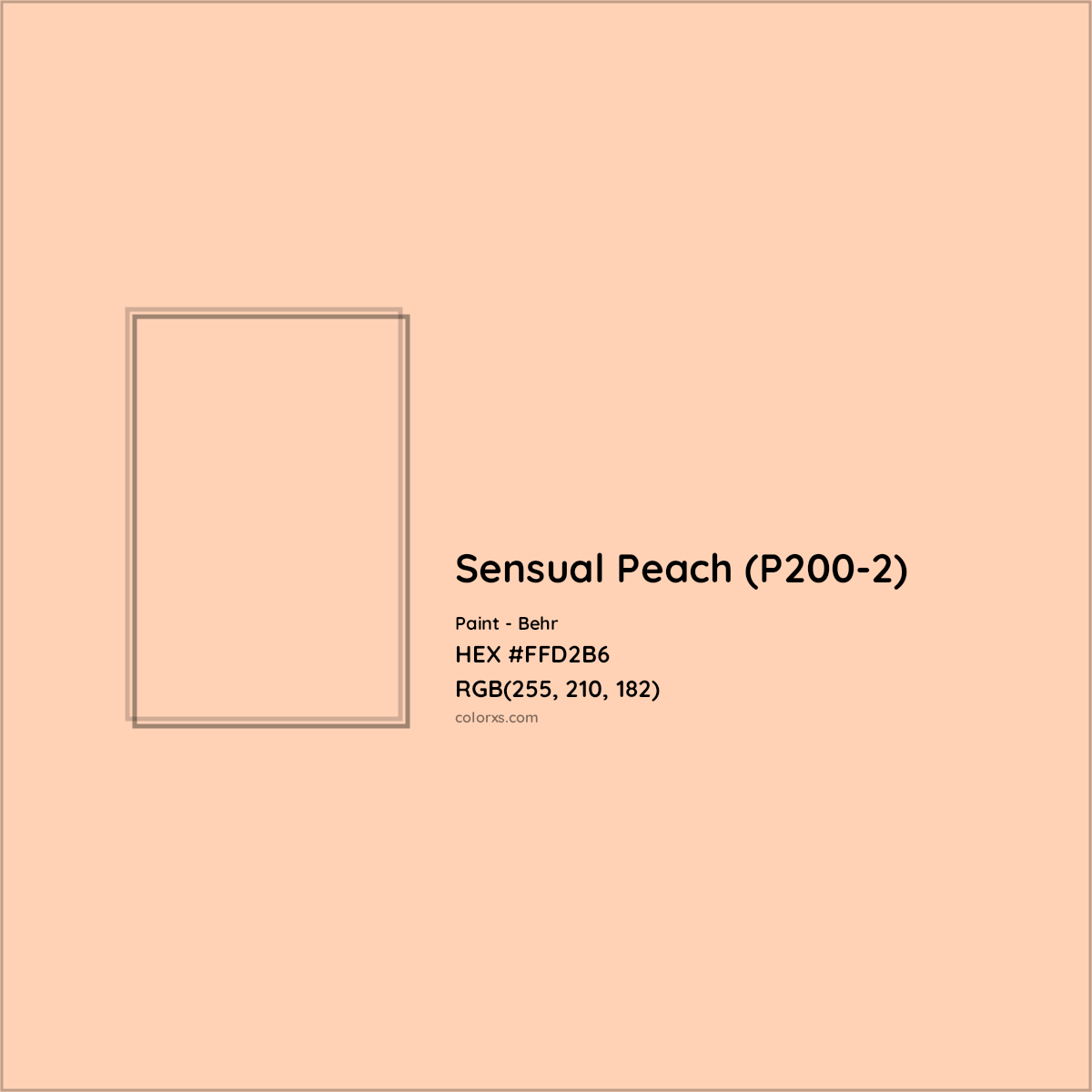HEX #FFD2B6 Sensual Peach (P200-2) Paint Behr - Color Code