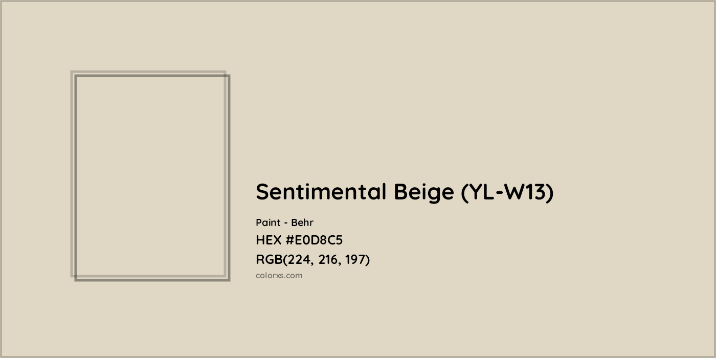 HEX #E0D8C5 Sentimental Beige (YL-W13) Paint Behr - Color Code