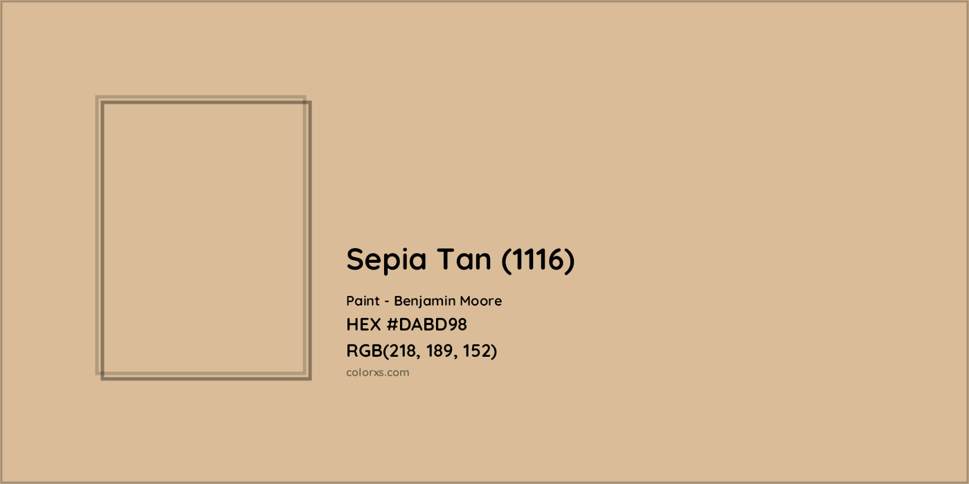 HEX #DABD98 Sepia Tan (1116) Paint Benjamin Moore - Color Code