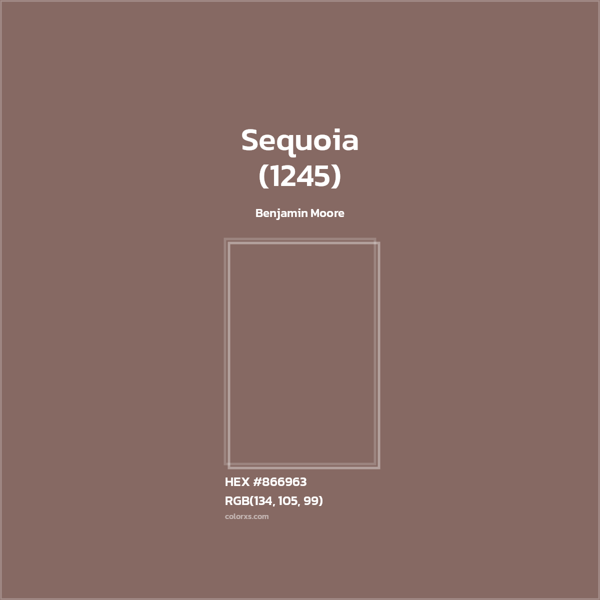 HEX #866963 Sequoia (1245) Paint Benjamin Moore - Color Code