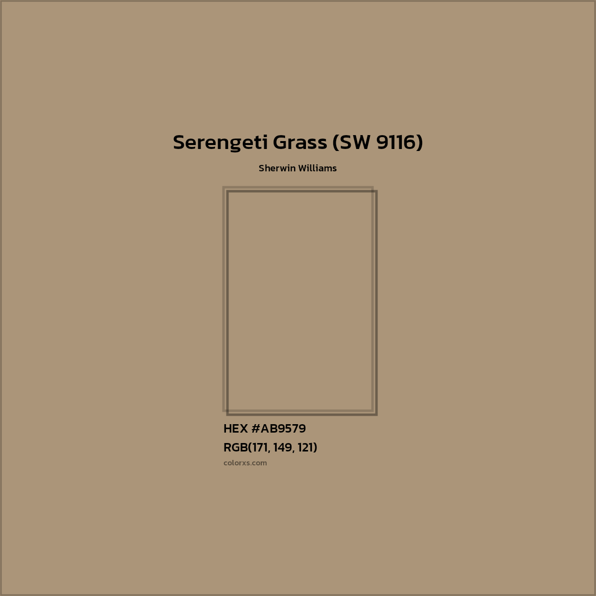 HEX #AB9579 Serengeti Grass (SW 9116) Paint Sherwin Williams - Color Code