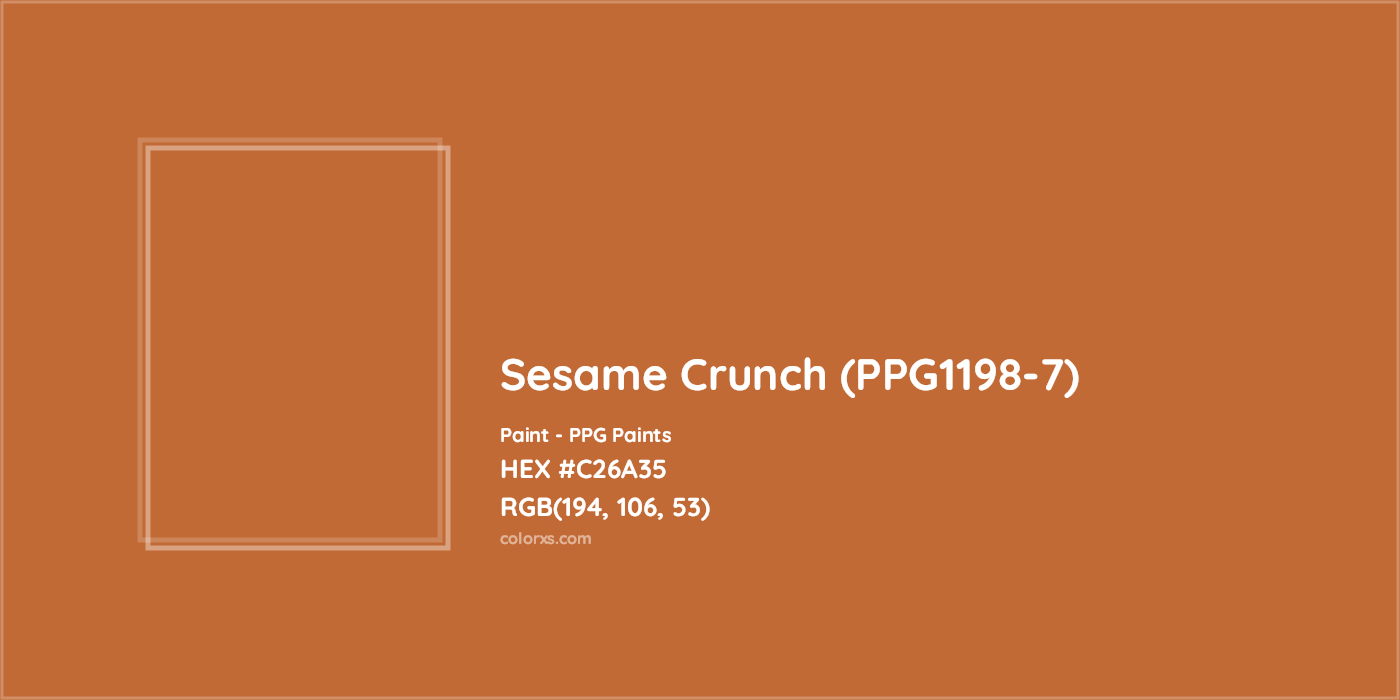 HEX #C26A35 Sesame Crunch (PPG1198-7) Paint PPG Paints - Color Code