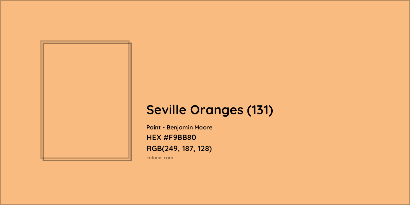 HEX #F9BB80 Seville Oranges (131) Paint Benjamin Moore - Color Code
