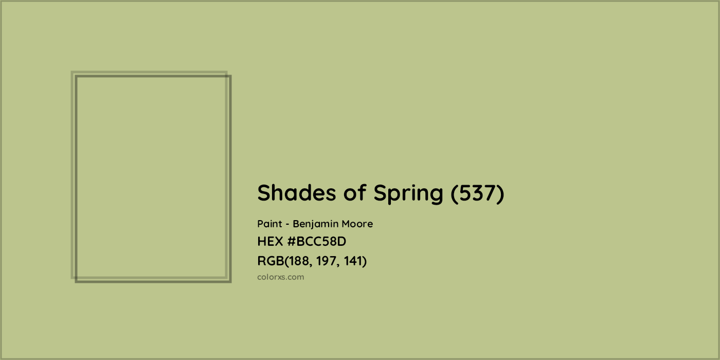 HEX #BCC58D Shades of Spring (537) Paint Benjamin Moore - Color Code