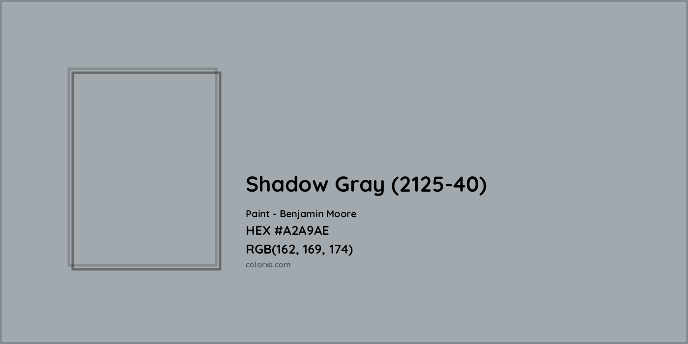 HEX #A2A9AE Shadow Gray (2125-40) Paint Benjamin Moore - Color Code
