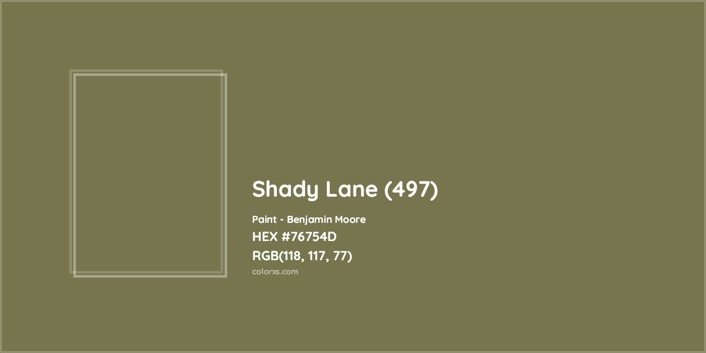 HEX #76754D Shady Lane (497) Paint Benjamin Moore - Color Code