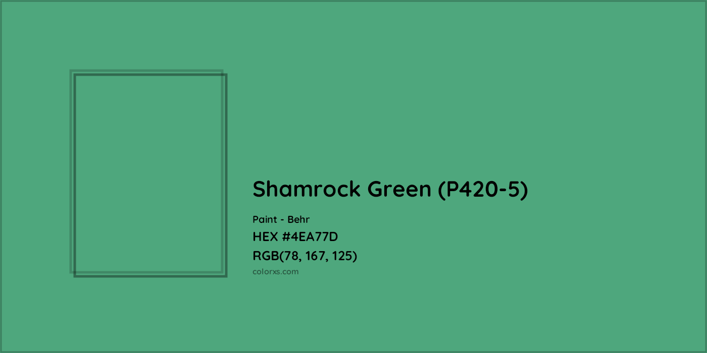 HEX #4EA77D Shamrock Green (P420-5) Paint Behr - Color Code
