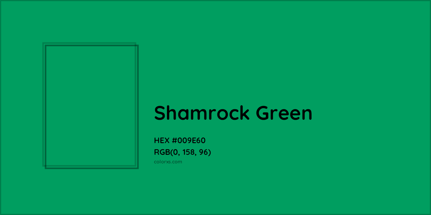 HEX #009E60 Shamrock Green Color - Color Code