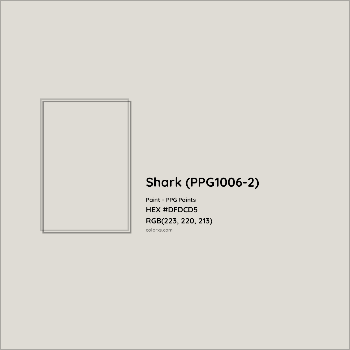 HEX #DFDCD5 Shark (PPG1006-2) Paint PPG Paints - Color Code