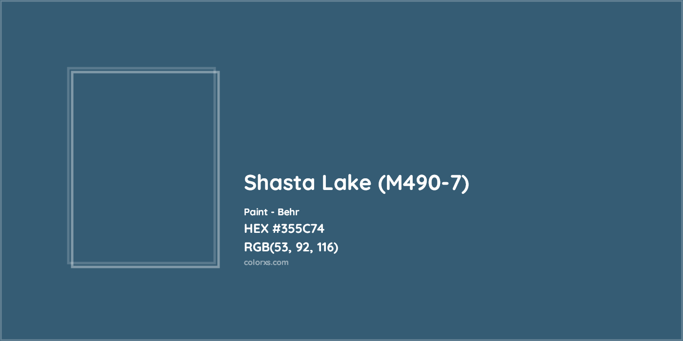 HEX #355C74 Shasta Lake (M490-7) Paint Behr - Color Code