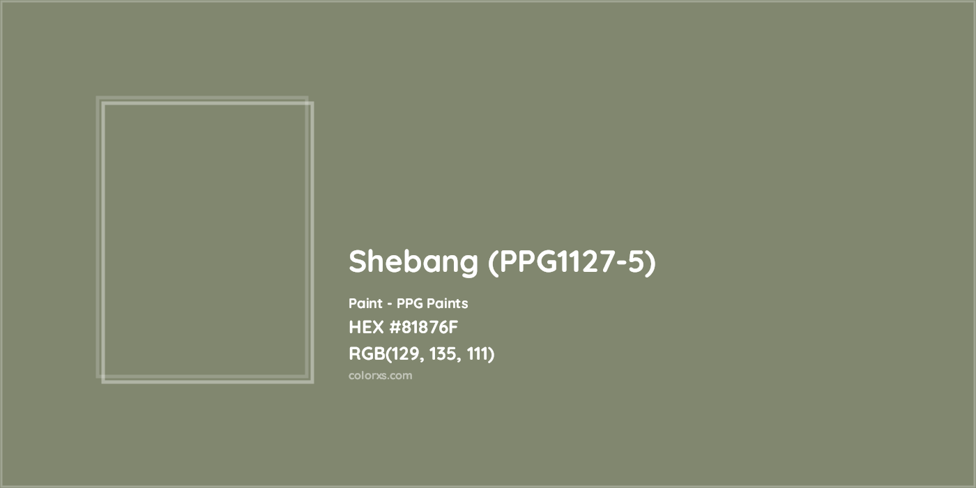 HEX #81876F Shebang (PPG1127-5) Paint PPG Paints - Color Code