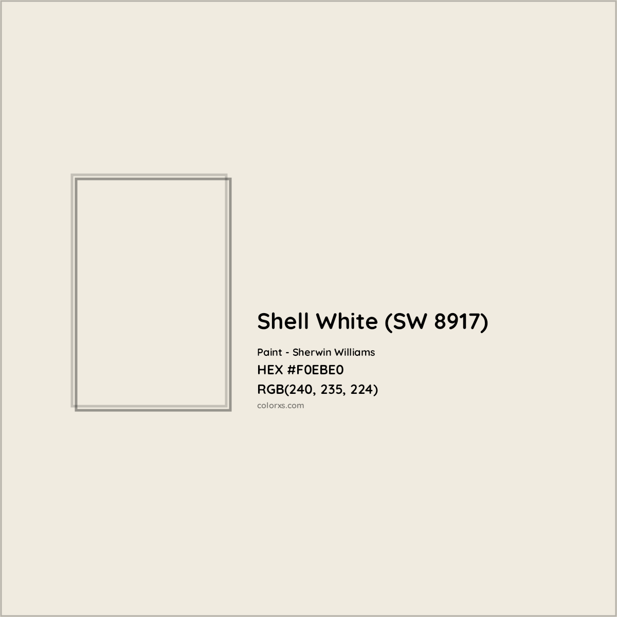 HEX #F0EBE0 Shell White (SW 8917) Paint Sherwin Williams - Color Code