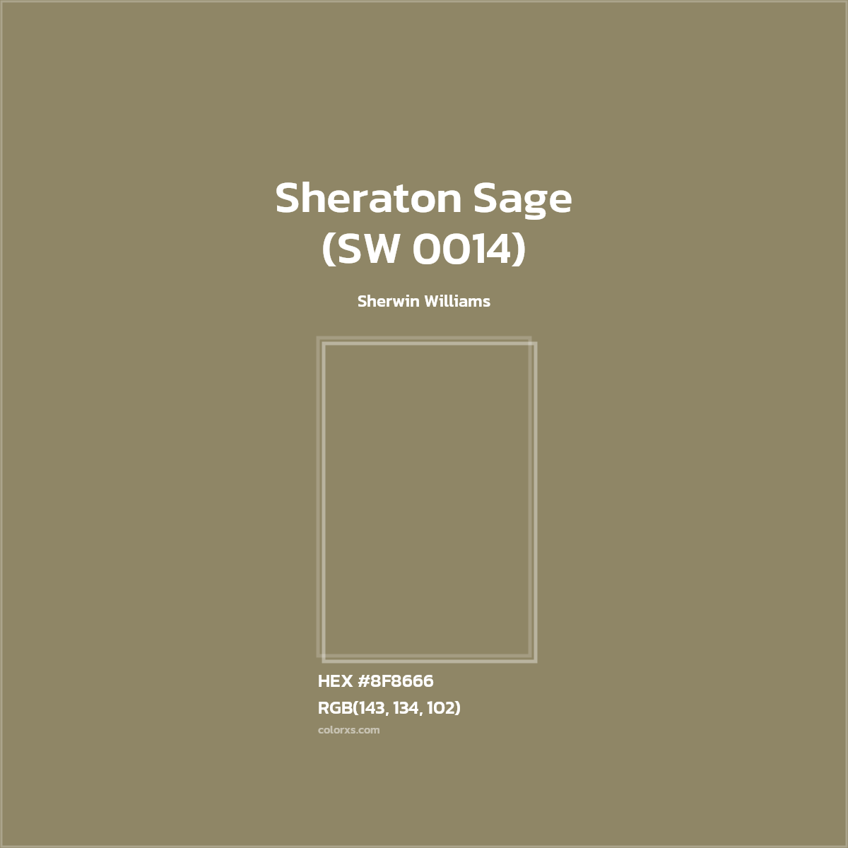 HEX #8F8666 Sheraton Sage (SW 0014) Paint Sherwin Williams - Color Code
