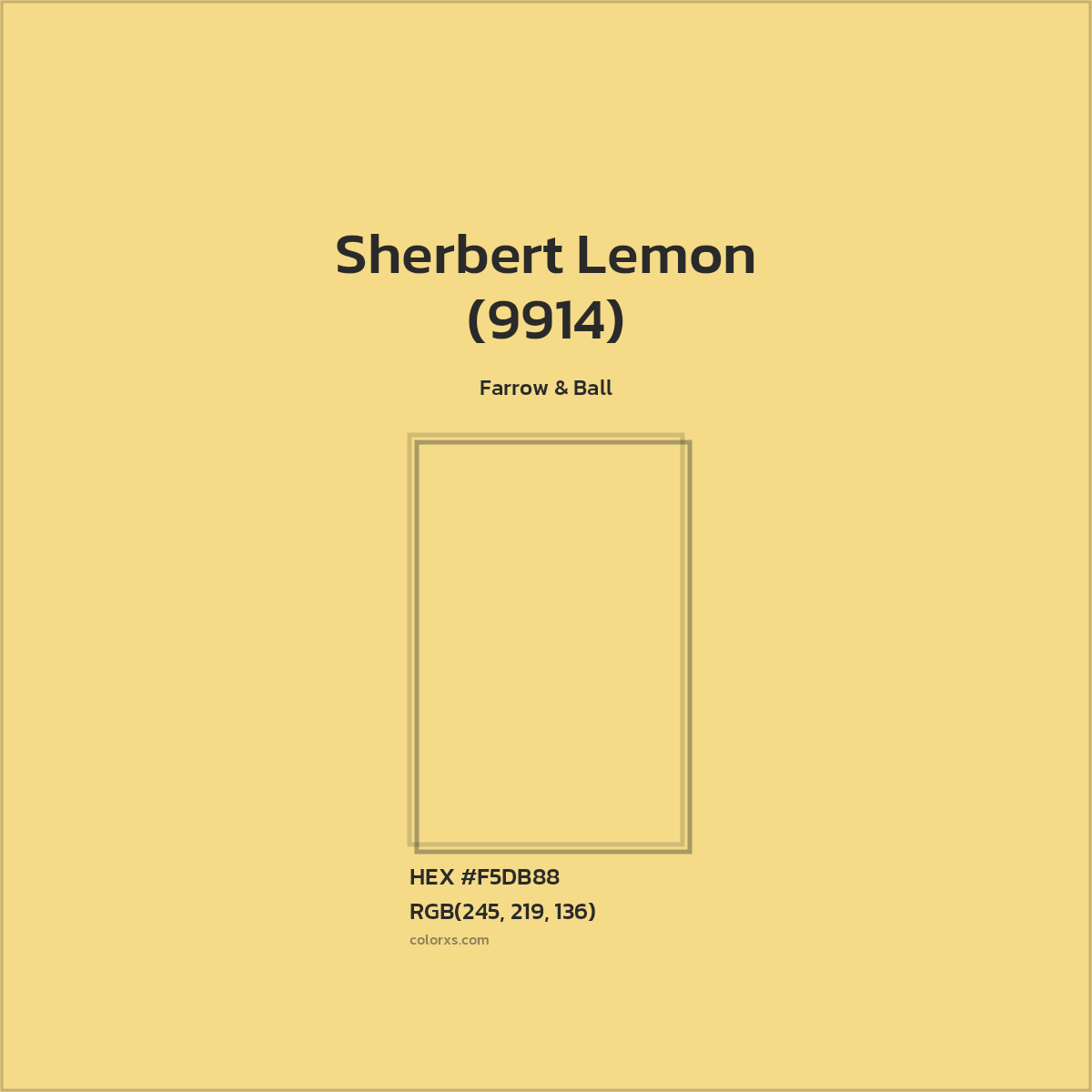 HEX #F5DB88 Sherbert Lemon (9914) Paint Farrow & Ball - Color Code