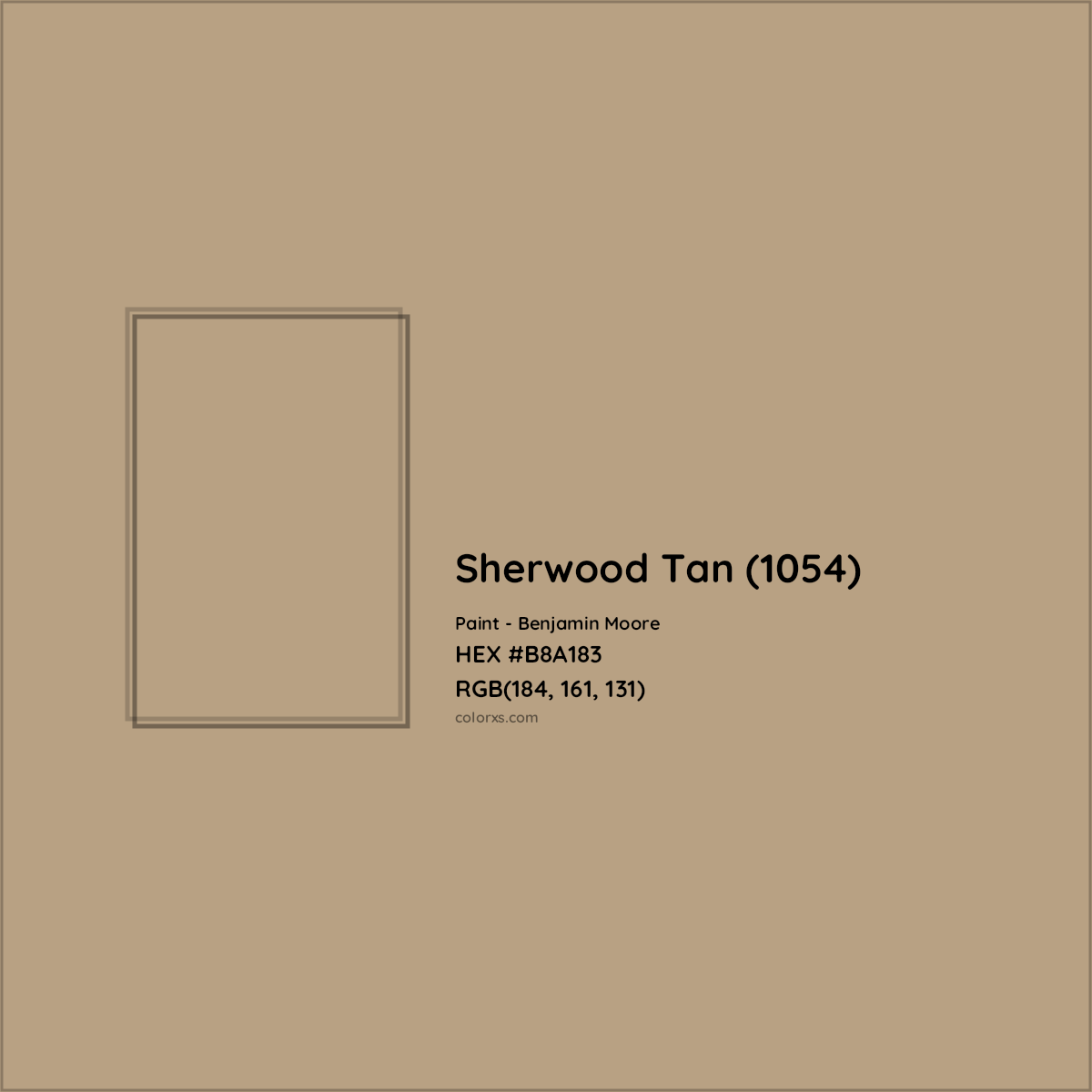 HEX #B8A183 Sherwood Tan (1054) Paint Benjamin Moore - Color Code