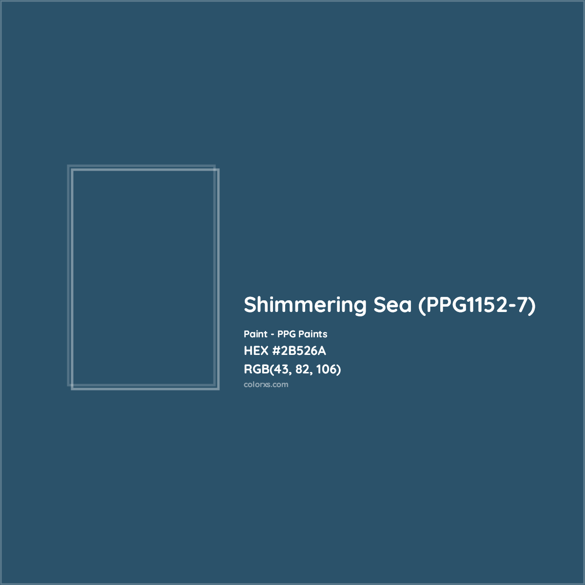 HEX #2B526A Shimmering Sea (PPG1152-7) Paint PPG Paints - Color Code