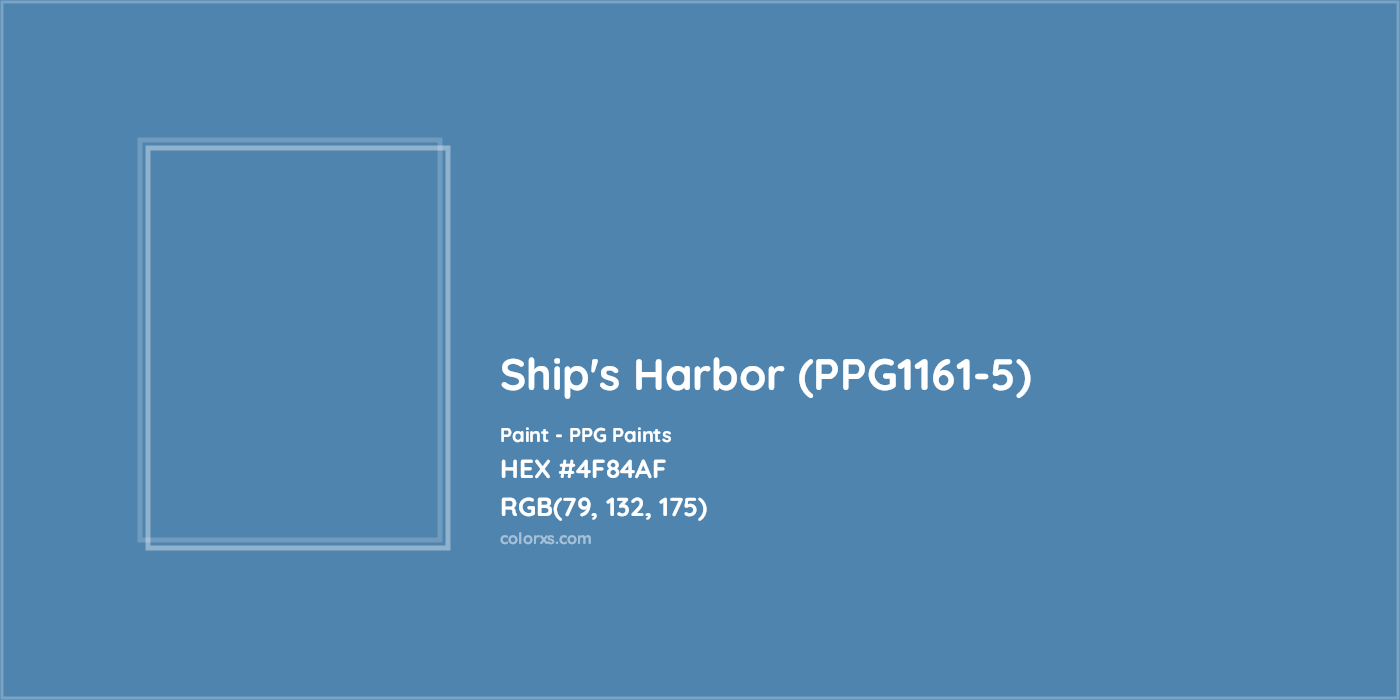 HEX #4F84AF Ship's Harbor (PPG1161-5) Paint PPG Paints - Color Code