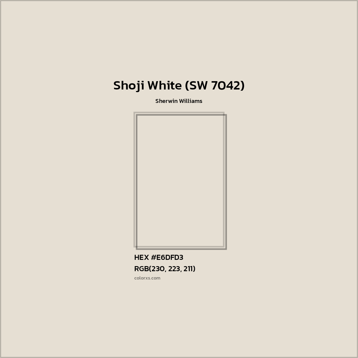 HEX #E6DFD3 Shoji White (SW 7042) Paint Sherwin Williams - Color Code