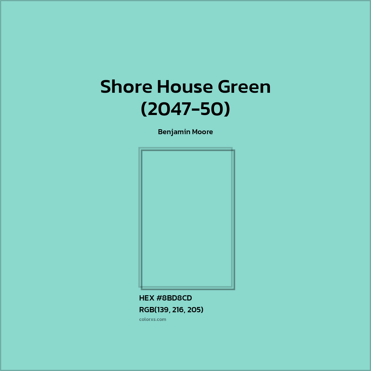 Benjamin Moore Shore House Green (204750) Paint color codes, similar