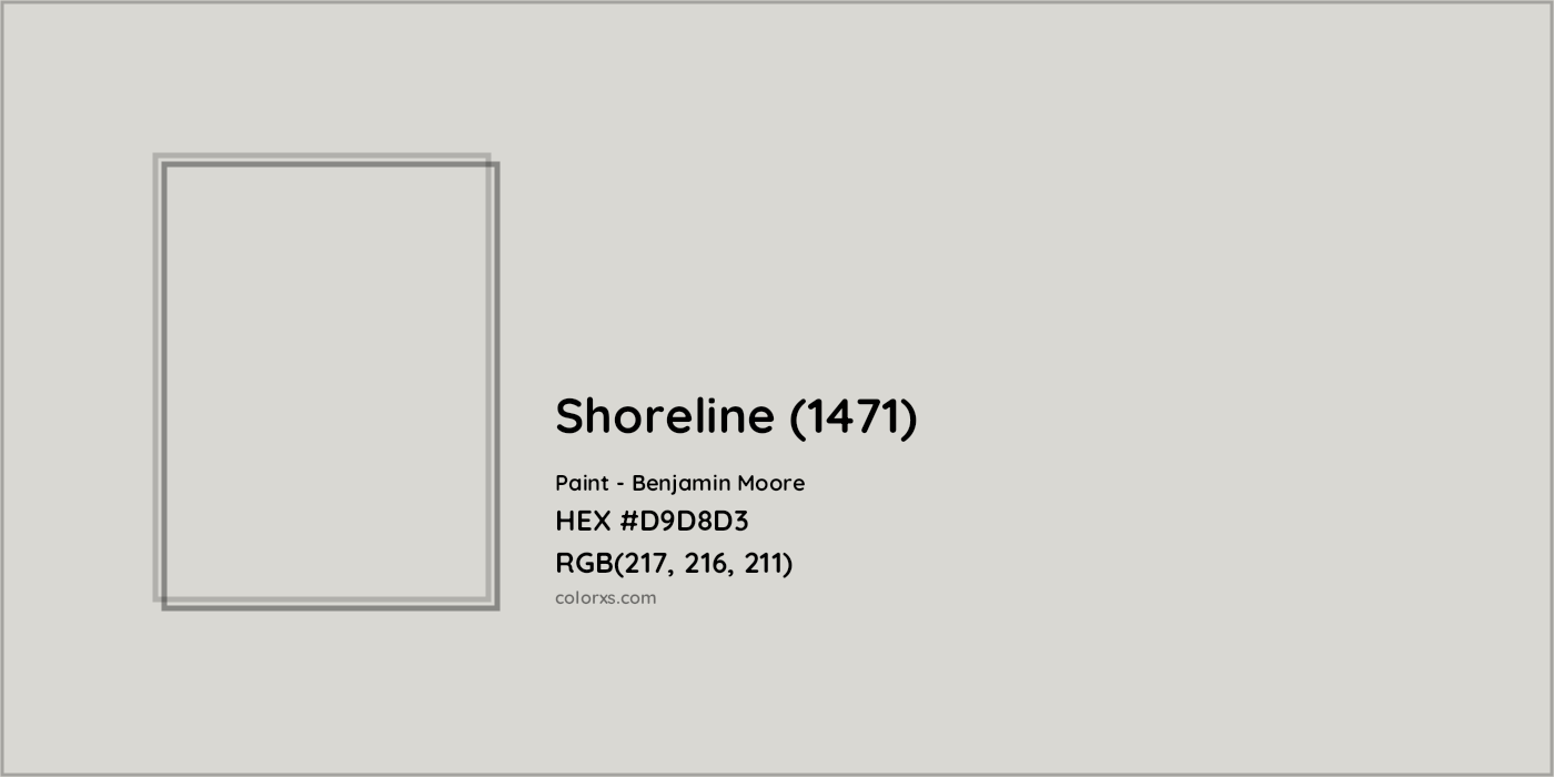 HEX #D9D8D3 Shoreline (1471) Paint Benjamin Moore - Color Code