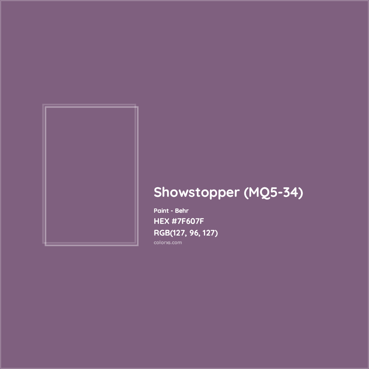 HEX #7F607F Showstopper (MQ5-34) Paint Behr - Color Code