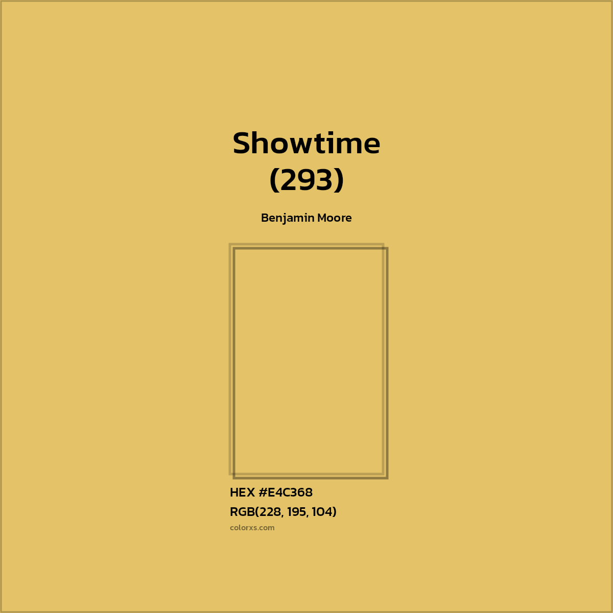 HEX #E4C368 Showtime (293) Paint Benjamin Moore - Color Code