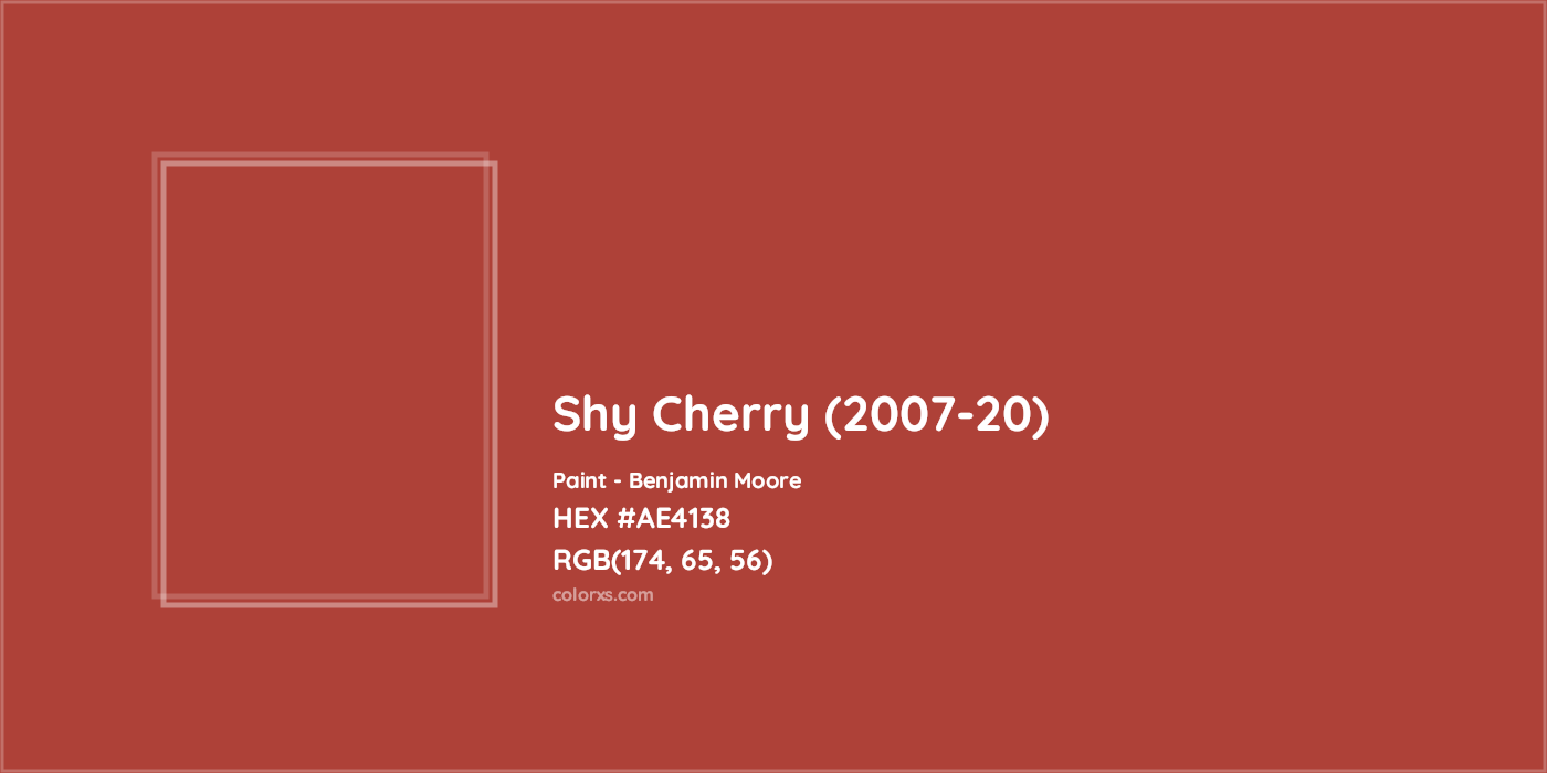 HEX #AE4138 Shy Cherry (2007-20) Paint Benjamin Moore - Color Code