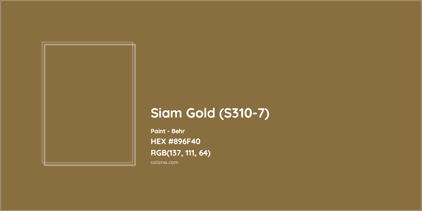 HEX #896F40 Siam Gold (S310-7) Paint Behr - Color Code