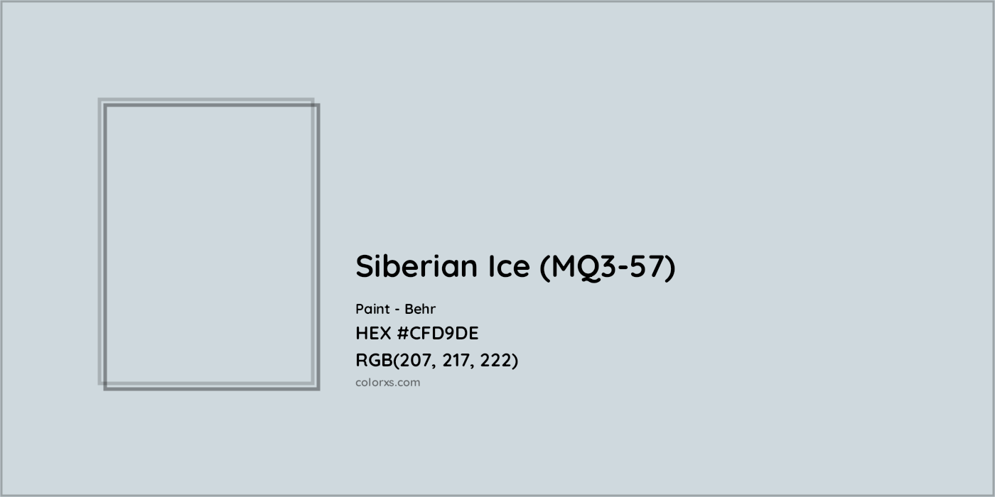 HEX #CFD9DE Siberian Ice (MQ3-57) Paint Behr - Color Code