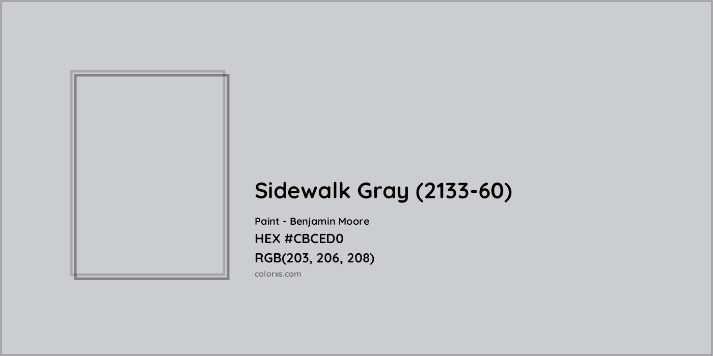 HEX #CBCED0 Sidewalk Gray (2133-60) Paint Benjamin Moore - Color Code